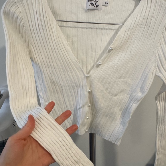 Princess Polly Cream Ribbed Cardigan - Picture 4 of 4